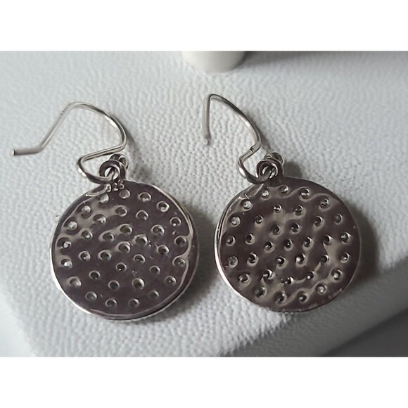 925 Sterling Silver Cubic Zirconia Dangling Pierced Earrings Vintage - Picture 8 of 10